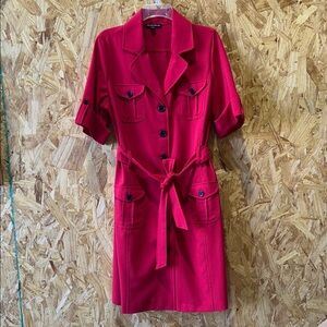 Original True Envy Button Front Red Dress, Size 12